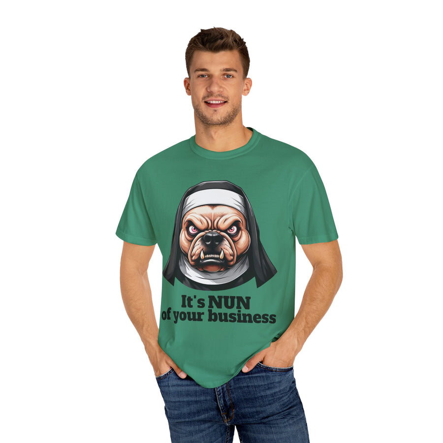 Angry Dog in Nun Outfit T-shirt