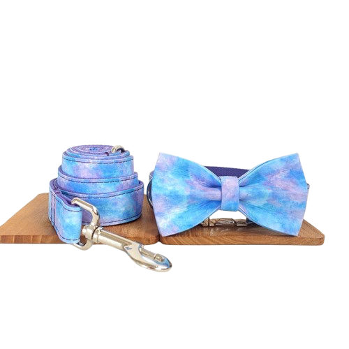 Blue Marble Luxury Dog Collar Set