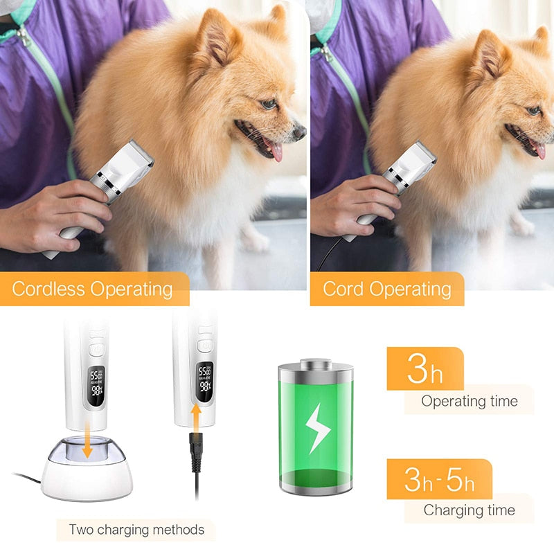 Powerful Motor LCD Display Dog Hair Trimmer