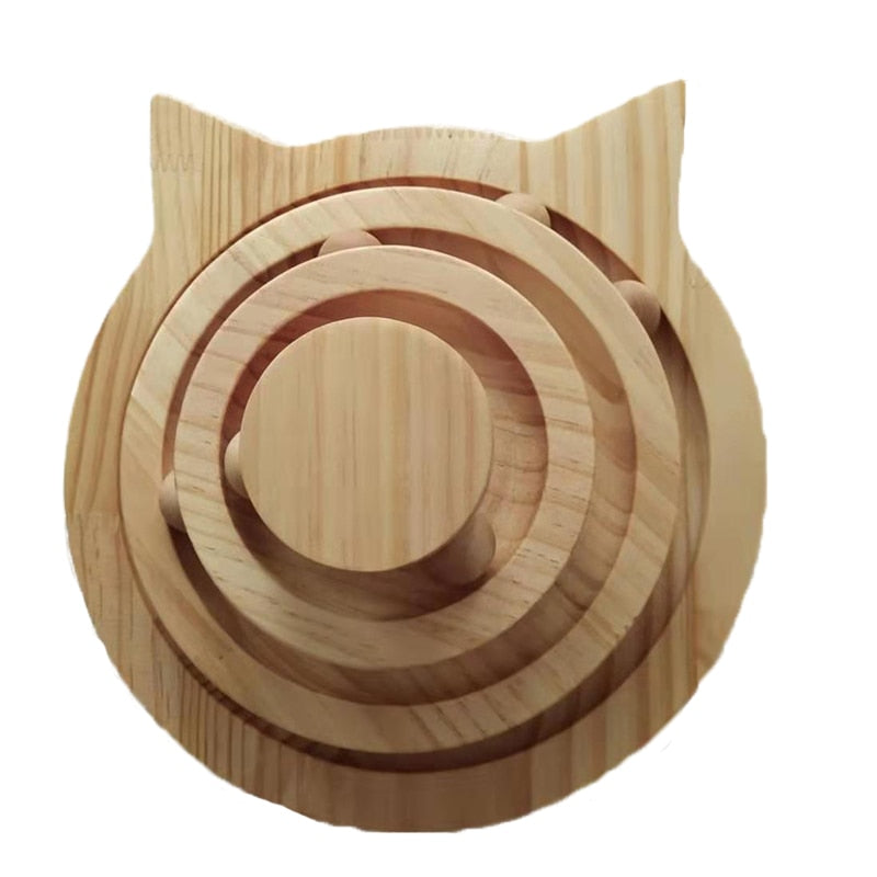 3 Layers Cat Turntable Wooden Toys