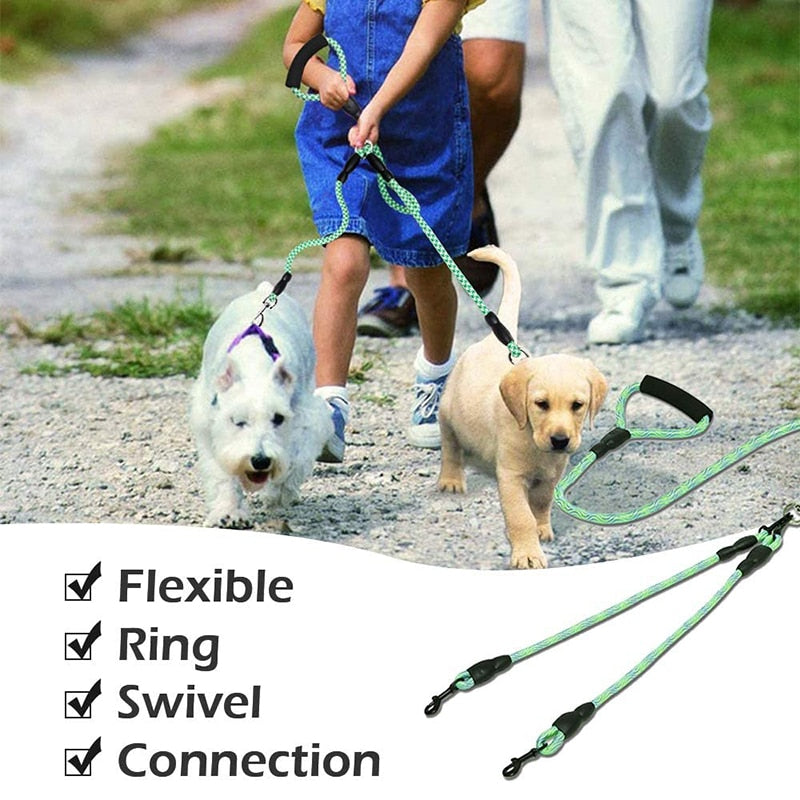 360 Degree No Tangle Double Dog Leash