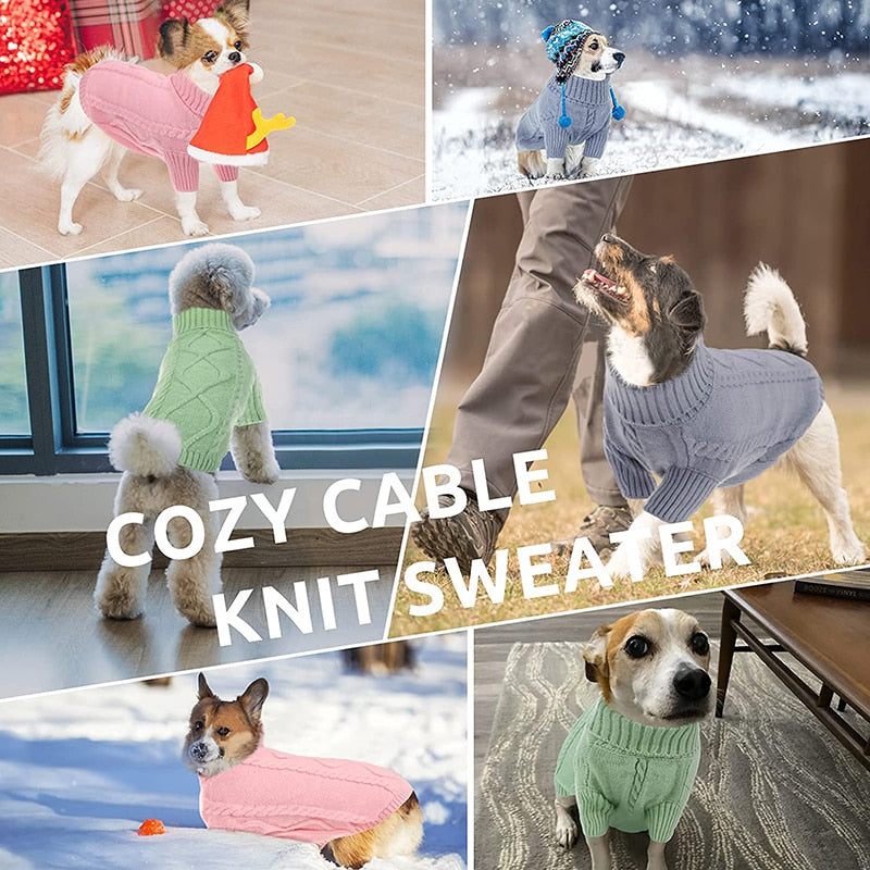 Classic Turtleneck Warm Dog Sweater