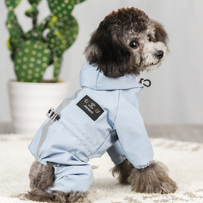 Reflective Dog Blue Hoodies Raincoat