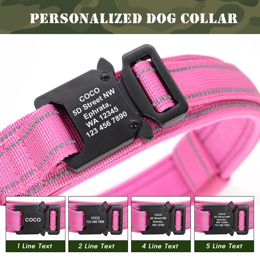 Pink Military Tactical Dog Collar