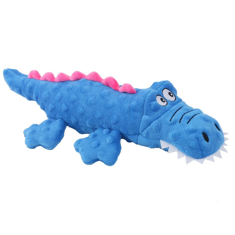 Squeaky Blue Crocodile Dog Toy