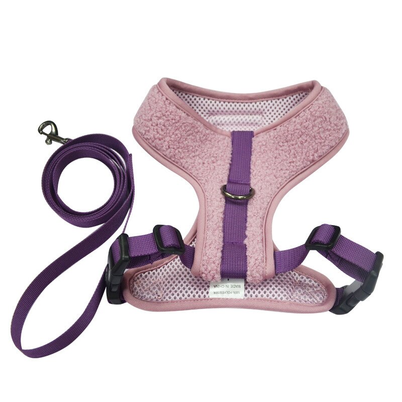 Breathable Fleece Dog Harness Leash Set