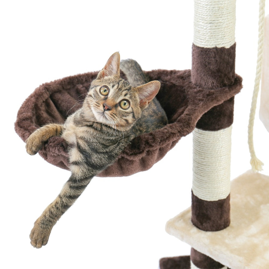 White Plush Cat Tree Tower Condo