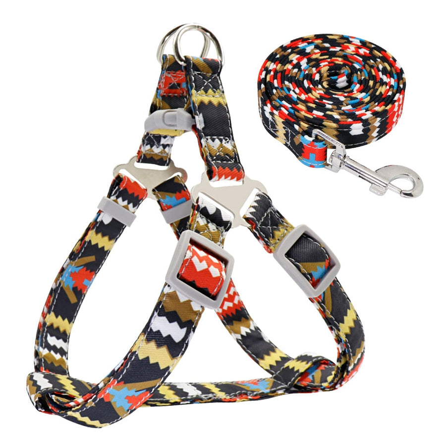 Adjustable Nylon Printed Dog Harness