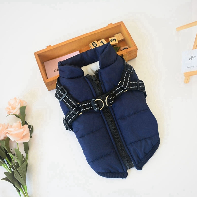 Large Dog Blue Jacket Harness