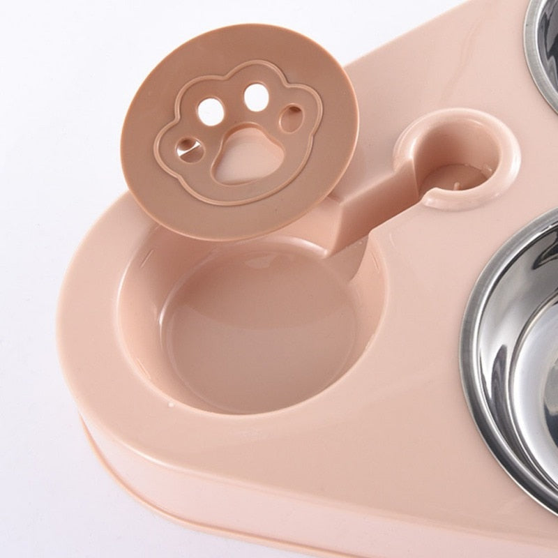 3 in 1 Stainless Steel Dog Pink Bowl