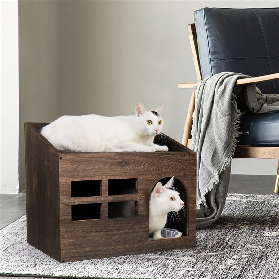 Durable Wooden Cat Cave Lounge