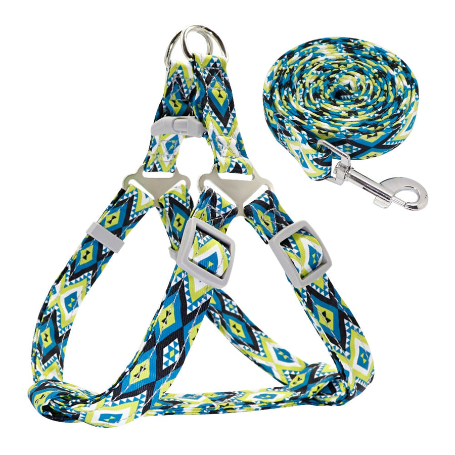 Adjustable Nylon Printed Dog Harness