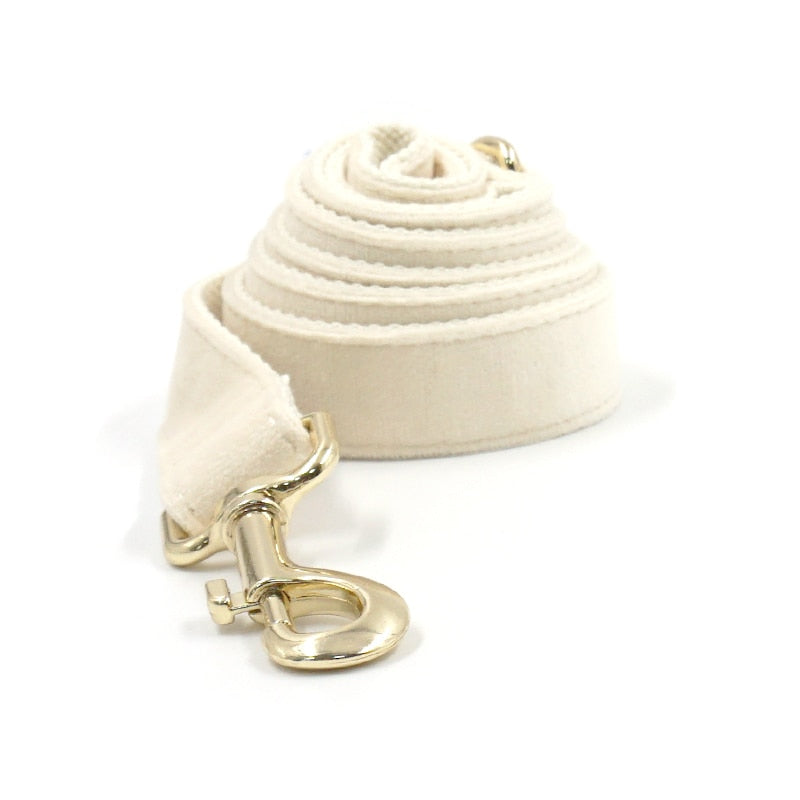 Luxury Cream Velvet Dog Harness