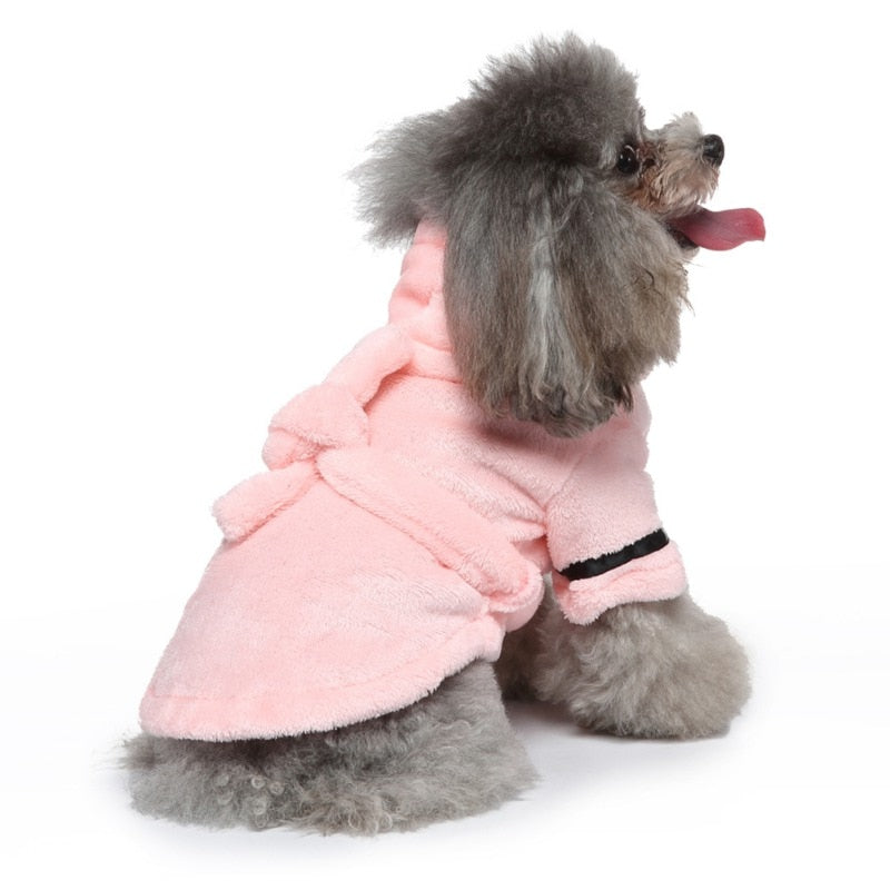 Dog Bathrobe Pink Hoodie