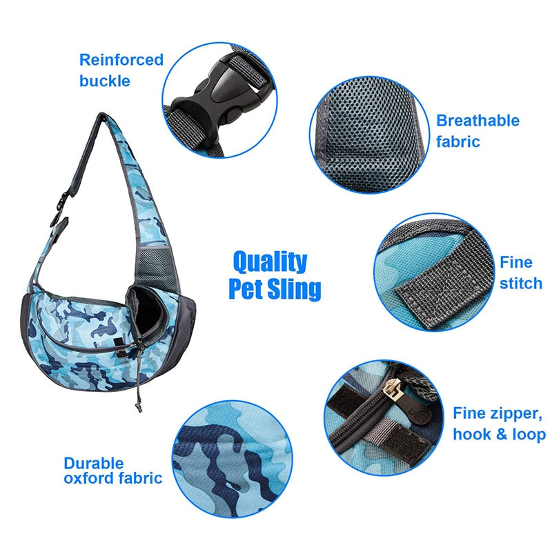 Blue Camouflage Dog Carrier Bag