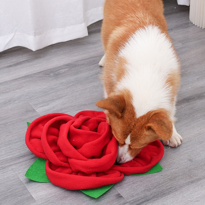 Red Rose Flower Dog Snuffle Toy