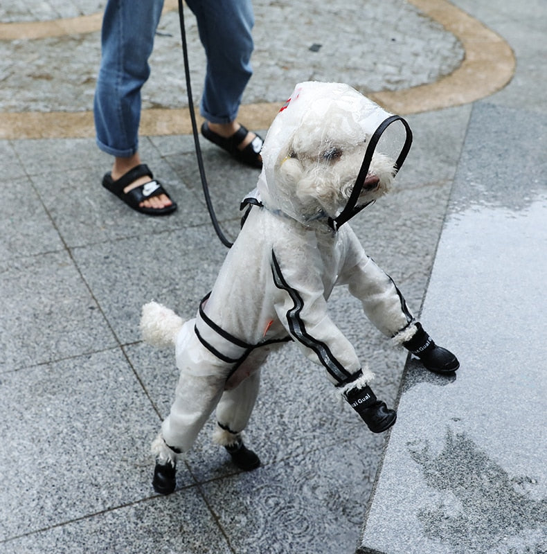 Four Feet Hooded Pet Raincoat