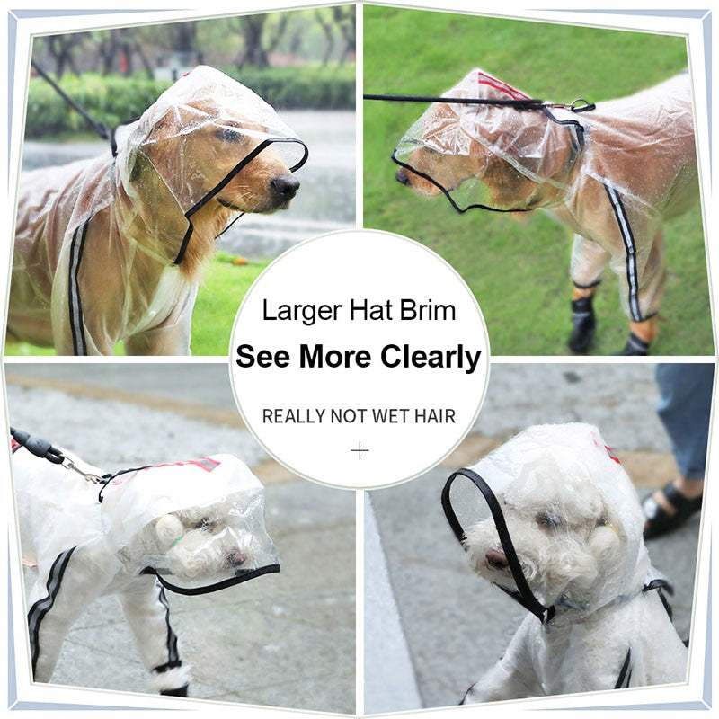 Four Feet Hooded Pet Raincoat