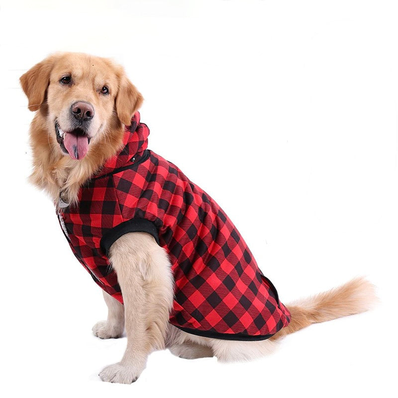 Classic Plaid Thick Fleece Dog Coat