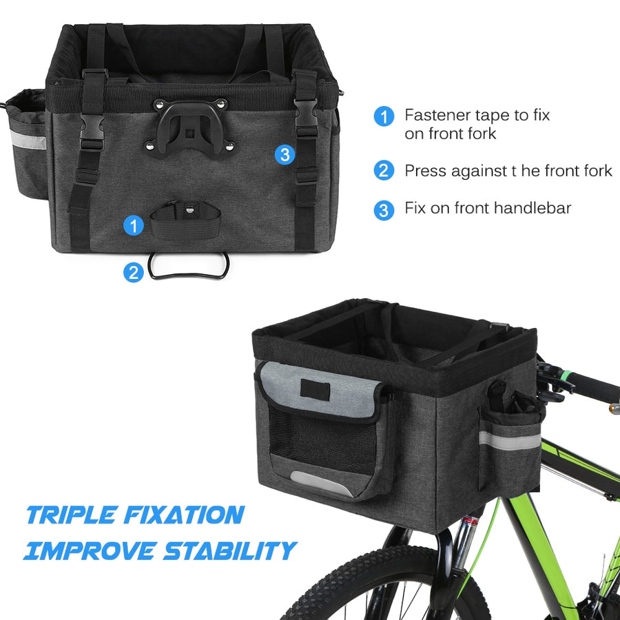 18L Foldable Bicycle Front Pet Basket