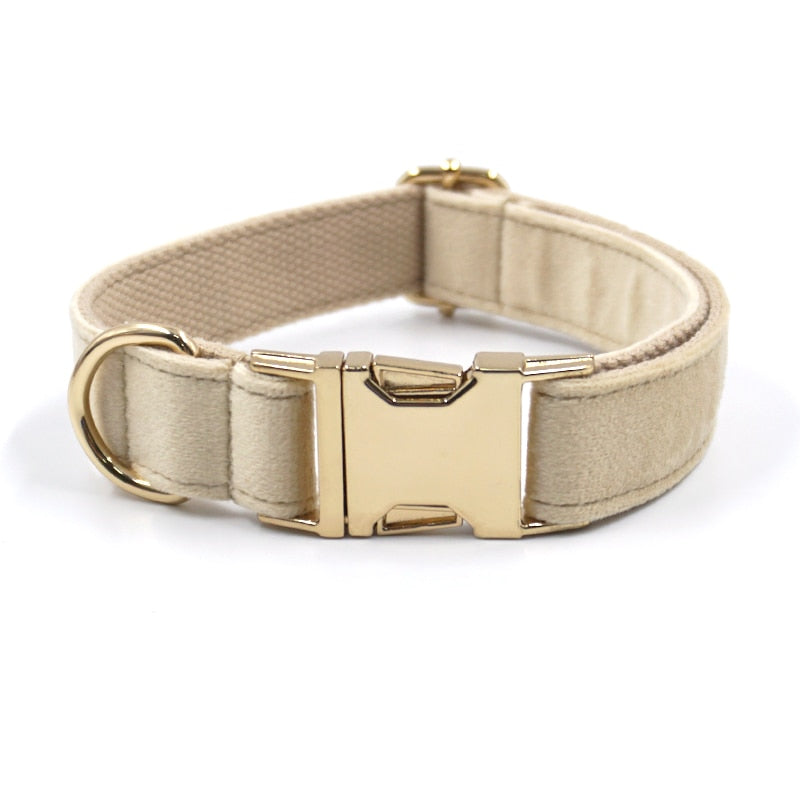 Luxury Light Brown Velvet Dog Harness