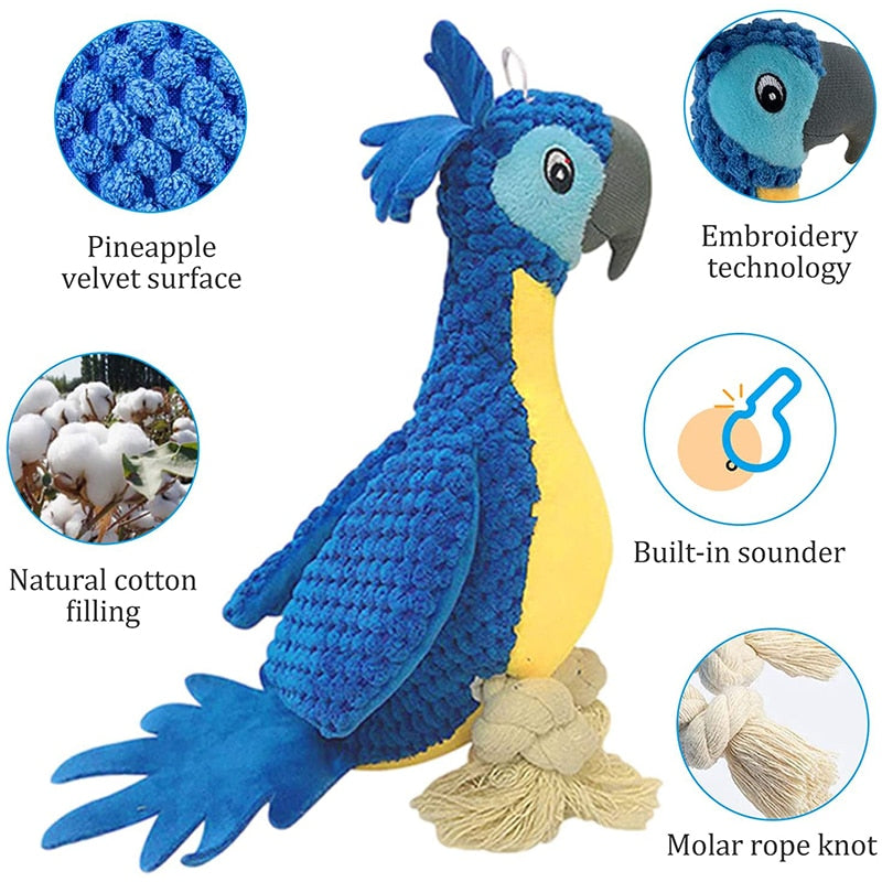 Cute Parrot Dog Rope Toys