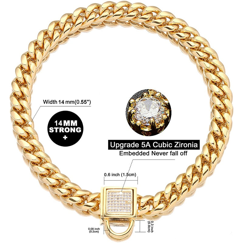 Heavy Duty Cuban Link Dog Collar