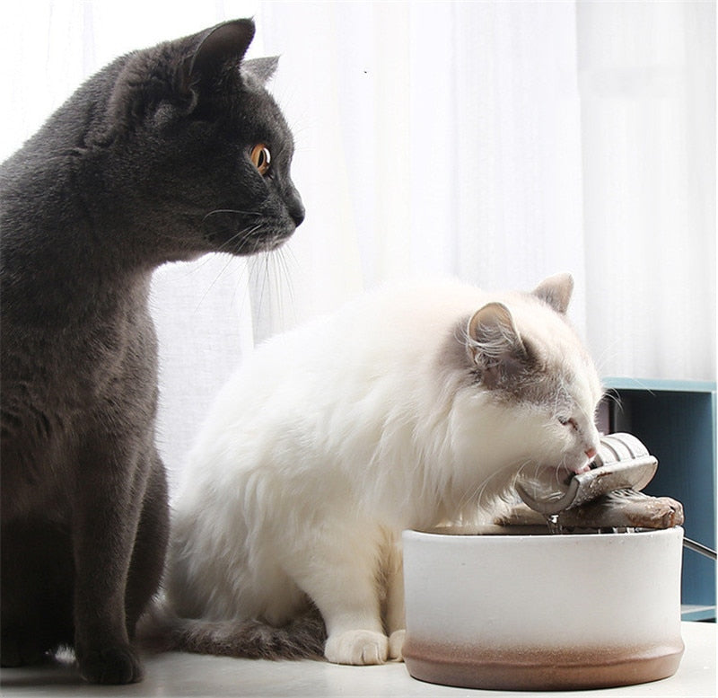 1.5L Retro Ceramic Cat Water Fountain