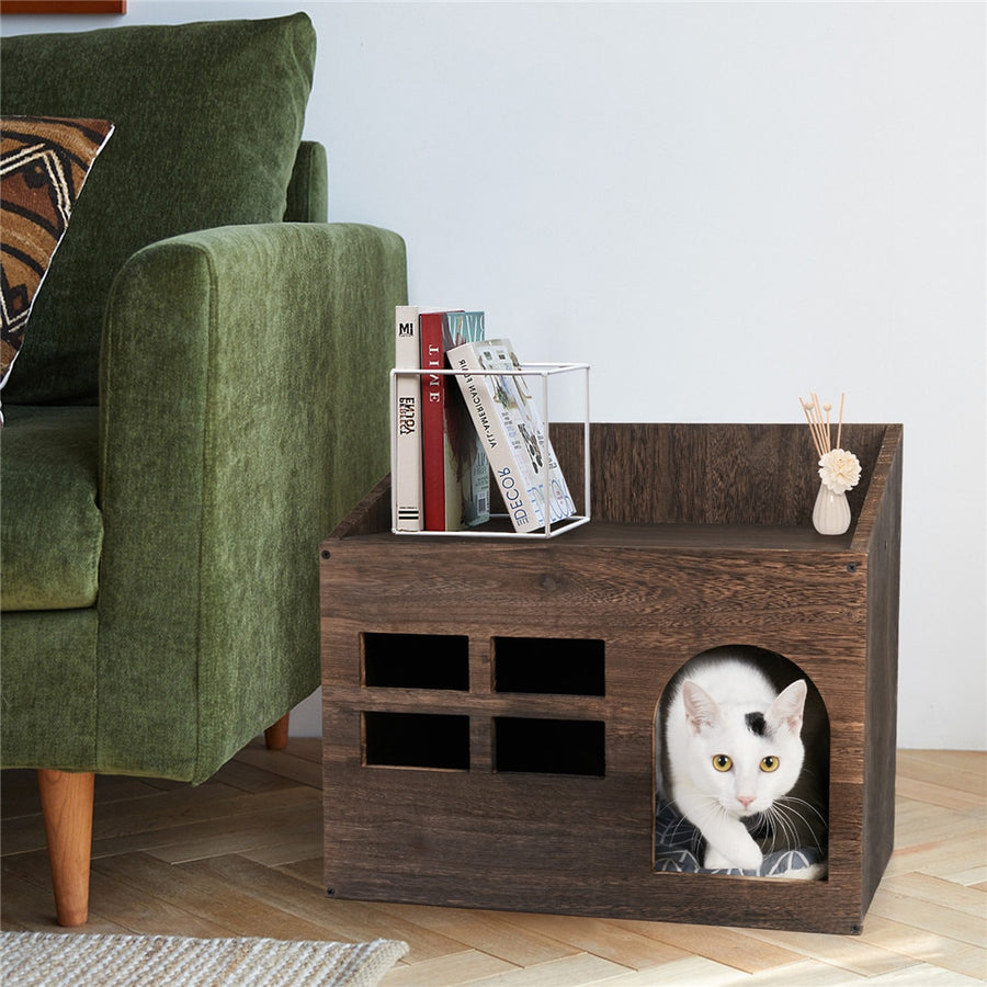 Durable Wooden Cat Cave Lounge