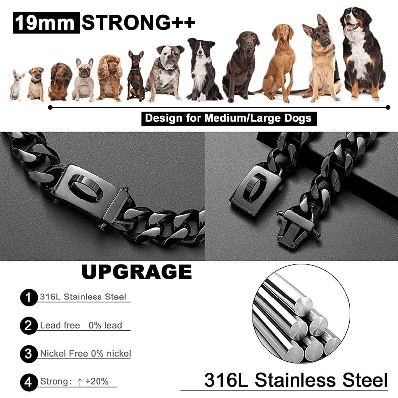 Strong Cuban Link Dog Secure Collar