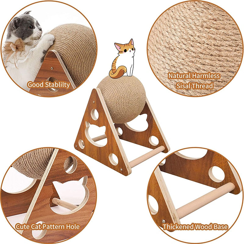 Solid Wood Fun Cat Scratcher