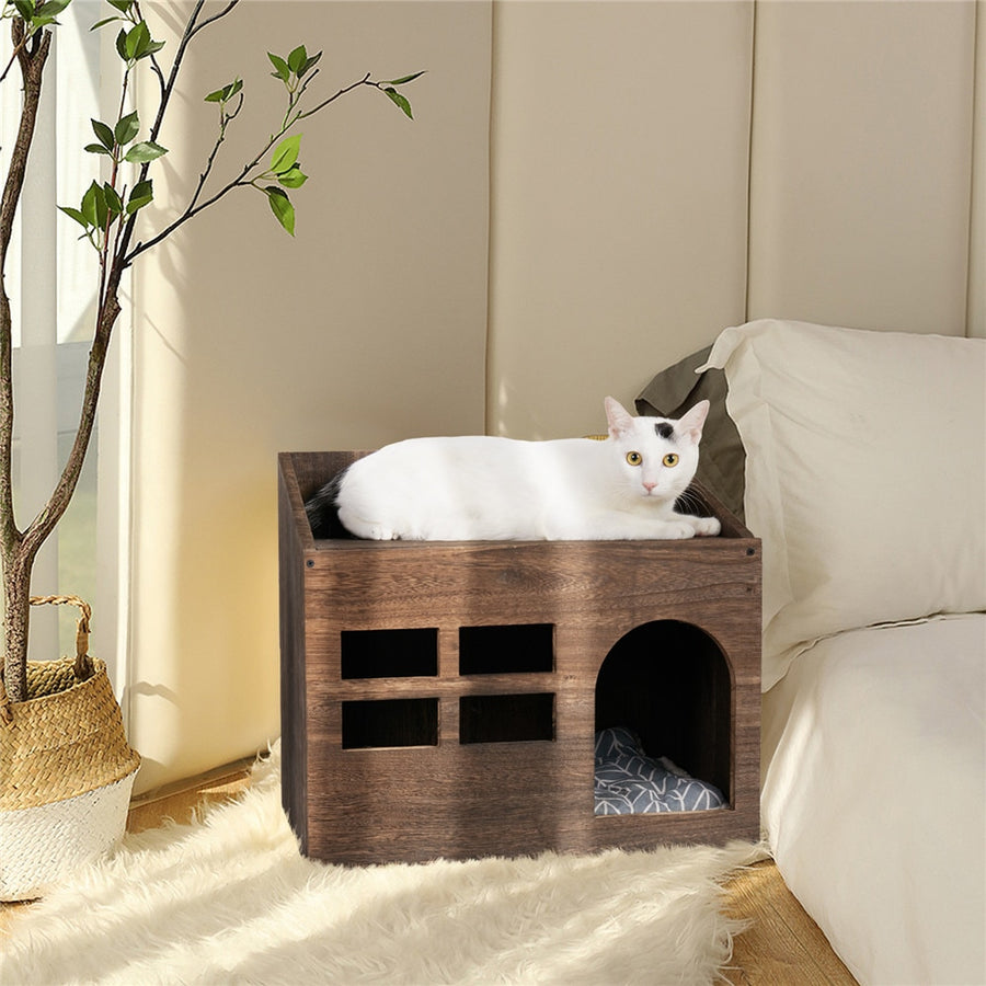 Durable Wooden Cat Cave Lounge