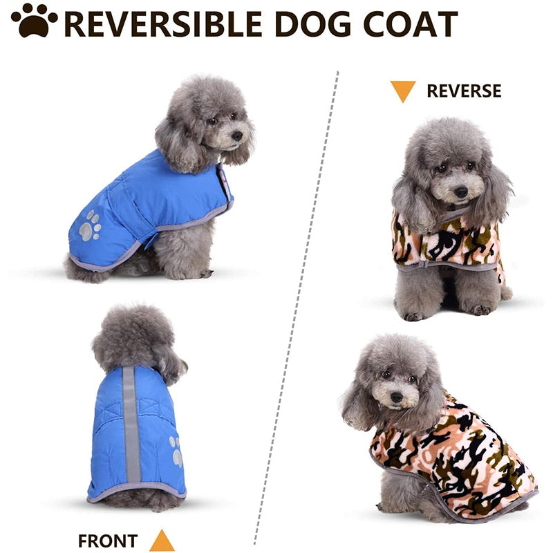 Reversible Fleece Winter Dog Clothes