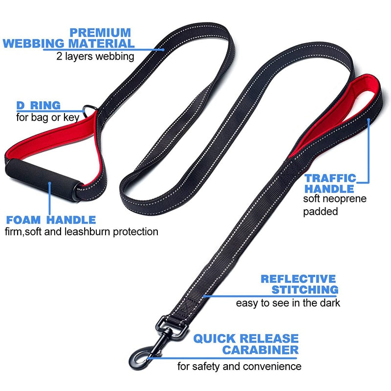 Heavy Duty Reflective Padded Dog Leash