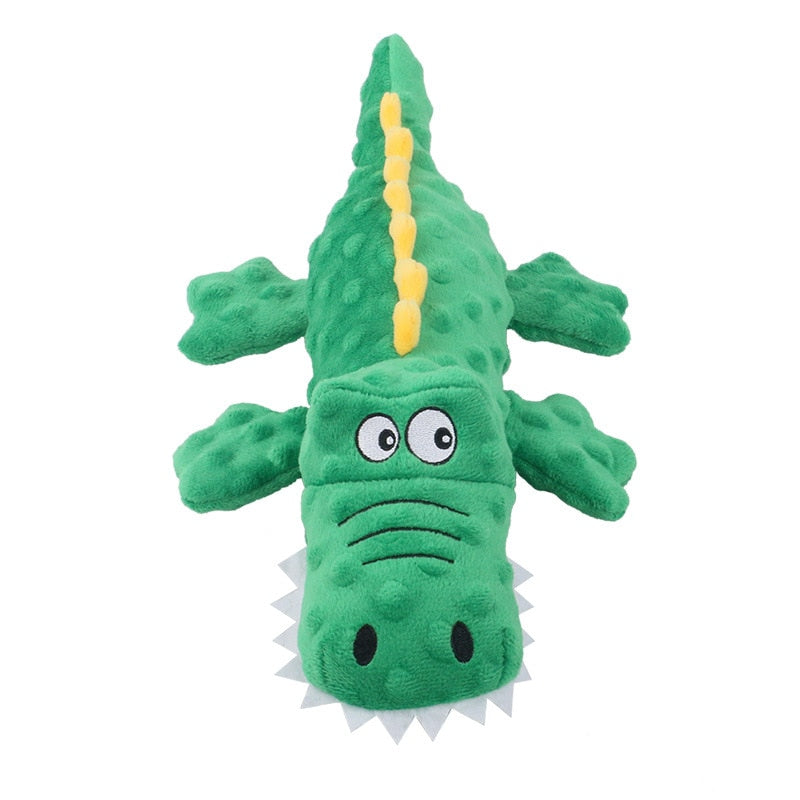 Squeaky Green Crocodile Dog Toy