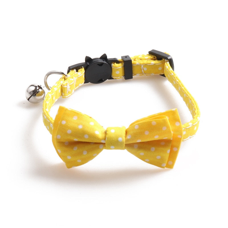 Colorful Dot Bowknot Cat Collar