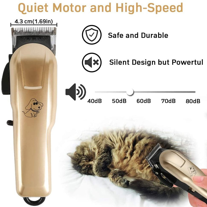 USB Low Noise Cordless Dog Hair Trimmer