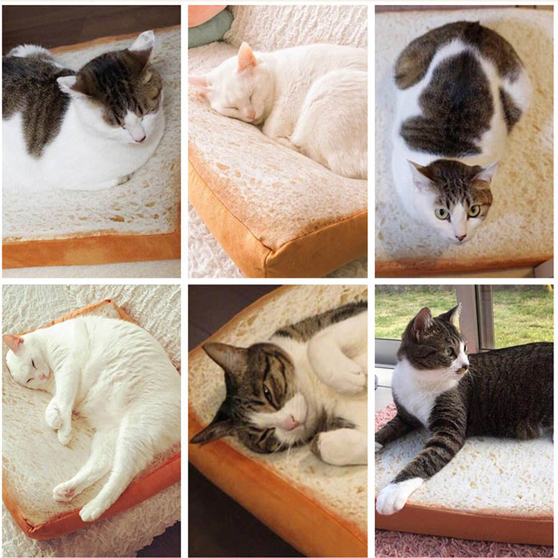 Toast Bread Cat Bed