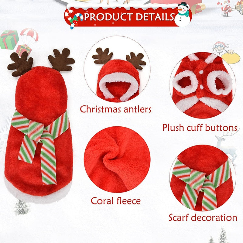 Christmas Antlers Scarf Dog Clothes