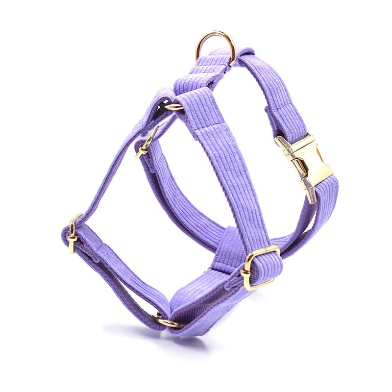 Luxury Purple Corduroy Dog Harness