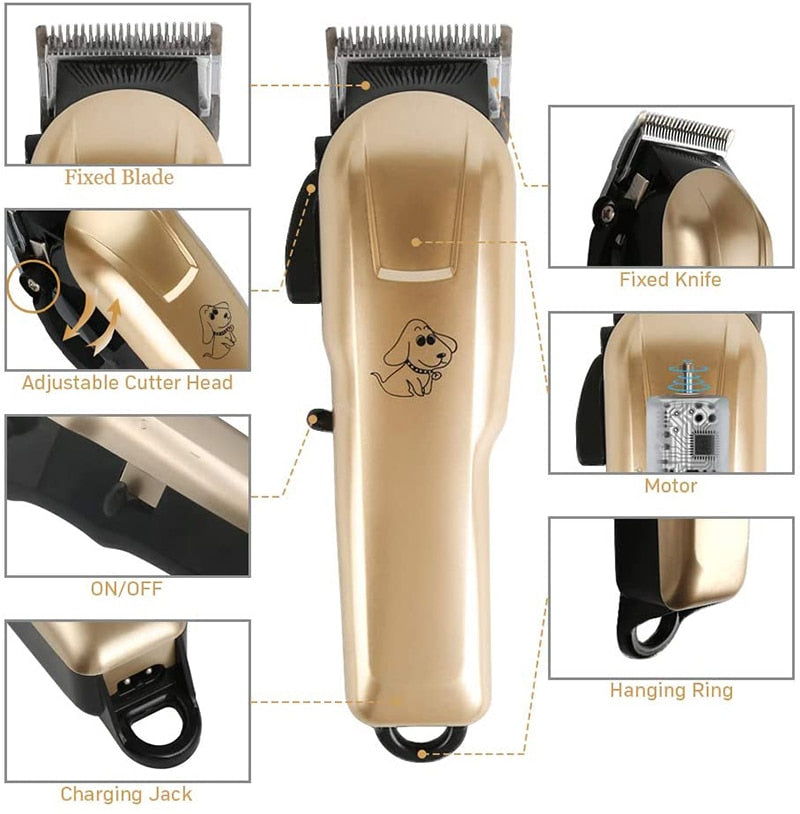 USB Low Noise Cordless Dog Hair Trimmer