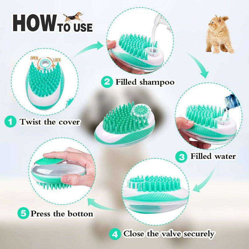 Effective Pet Grooming Bath Brush