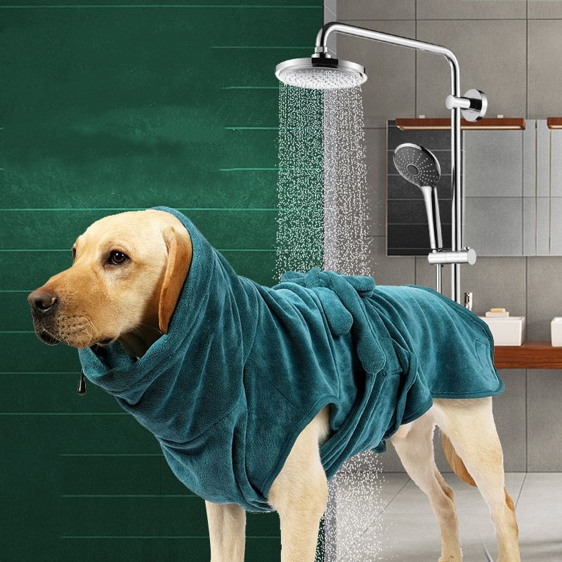 Adjustable Mircrofiber Dog Bathrobe