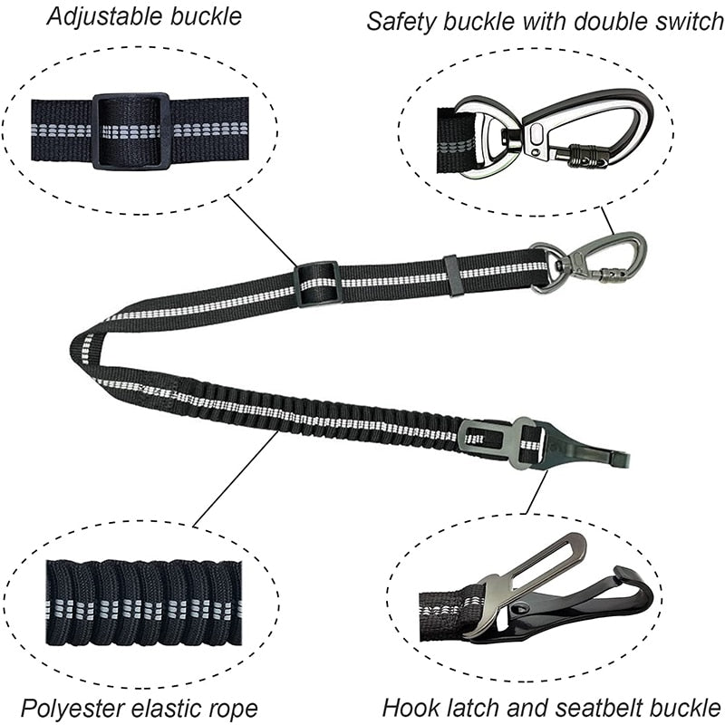 Enhanced Carabiner Dog Seat Belt Leash