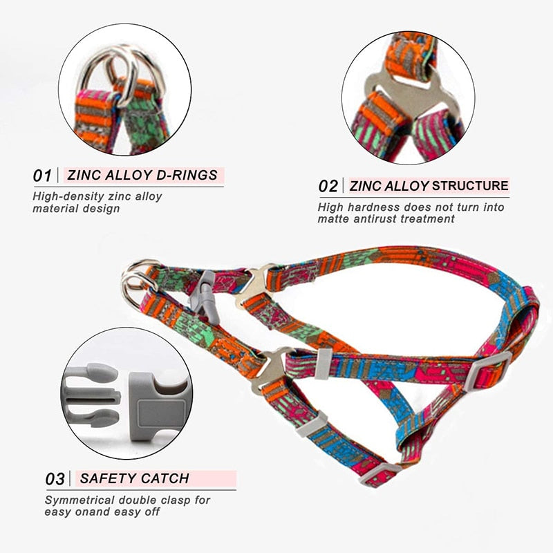 Durable Retro Bohemia Dog Harness