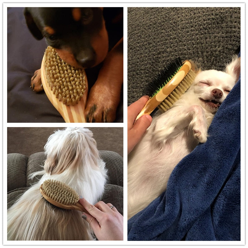 Double Sided Pin Bristle Dog Brush