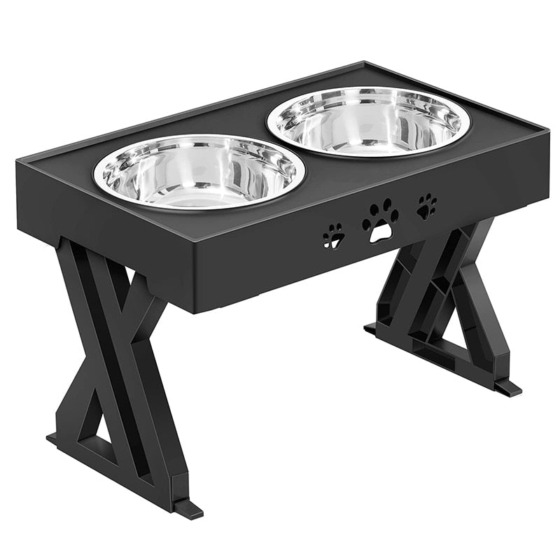 Adjustable 3 Heights Elevated Dog Feeder