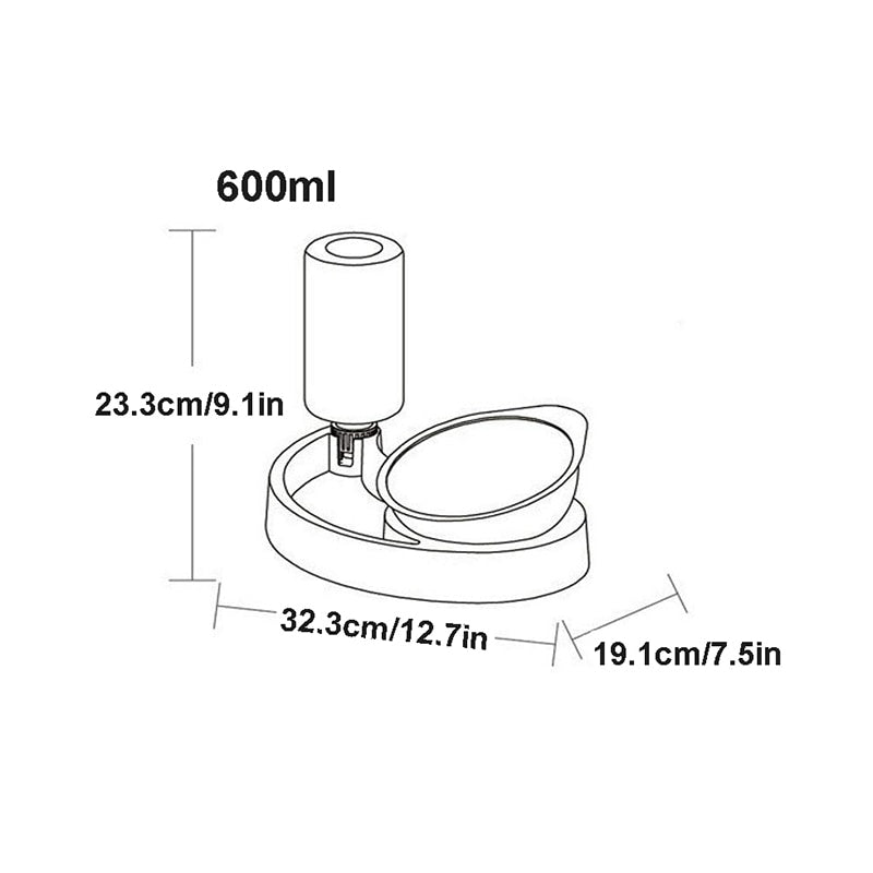 Crescent Shape No Spill Dog Bowl