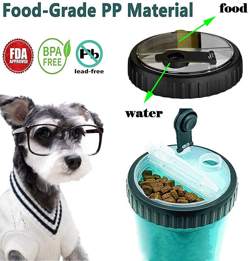 Dog Water Bottle With 2 Collapsible Bowls