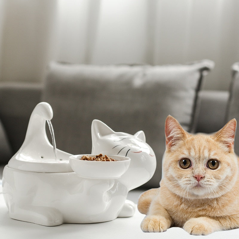 2L Ceramic Cat Water Fountain